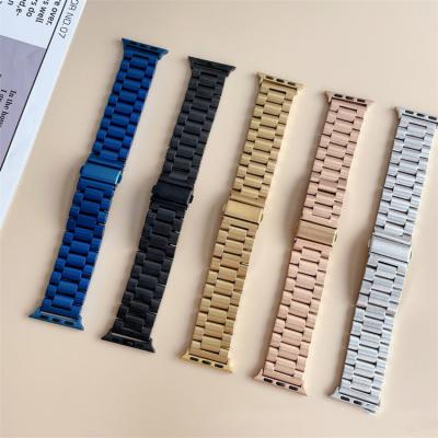 China Stainless steel suitable for applewatch apple bands iwatch654321SE metal stainless steel strap chain wholesale for sale