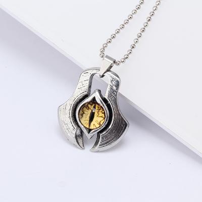 China High Quality OEM Unisex Titanium Steel Necklace Hip Hop Personality Eye Necklace Long Couple Titanium Steel Pendant Necklace for sale