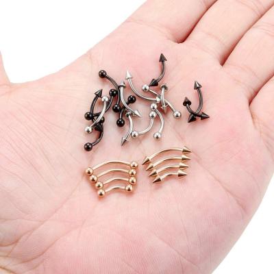 China Environmental Friendly Wholesale Cheap Price Jewelry Eyebrow Nail Multi Size Multi Size Titanium Steel Nose Piercing Nail for sale