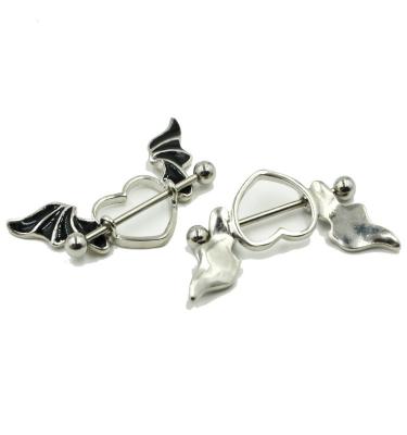 China High Quality Wing Nipple Nail Surgery Stainless Steel Nipple Jewelry Barbell Nipple Piercing Ring for sale