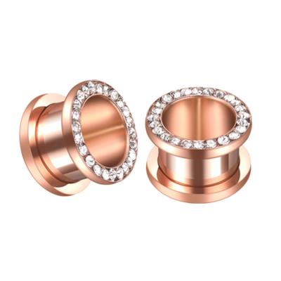 China High Quality Rose Gold Ear Auricular Stainless Steel Diamond Ear Piercing For Men And Women Fashion for sale