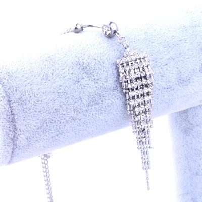 China Amazon hot sale waist chain double-layer rhinestone tassel waist chain zircon popular high quality titanium steel navel jewelry for sale