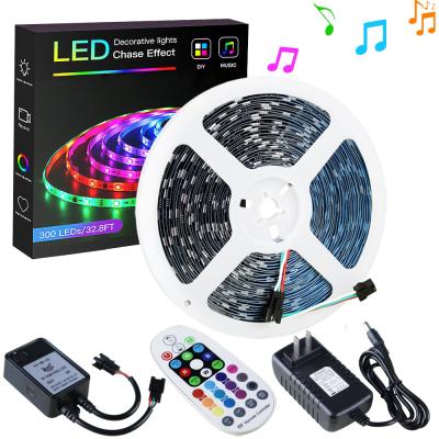 China Garden DC 5V 12v Full Color Dream Color LED Strip Lights Flexible LED Strip with 44 Key Remote and App Controls RGB Led Strip for sale