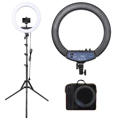 China FOSOTO RL-18II 3200-5600K 512 Ring Lamp Camera Photo Studio Two-color Ring Light Photographic Lighting Led Makeup with Tripod Stand for sale