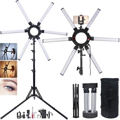 China FOSOTO FT-06 Hot Sales 120W Makeup 6 /12 Tube Eyes Star LED Ring Light Lamp For Make Up Star for sale