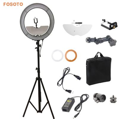 China Fosoto 240 LED Ring Light with 2.8m RL18 Light Stand and Mirror for sale