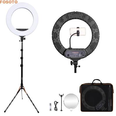 China FOSOTO FT-RL480 18 Inch Dimmable 3200 5600K Plastic Studio Youtube Live Video LED Ring Light Kit With Light Stand For Phone Camera for sale