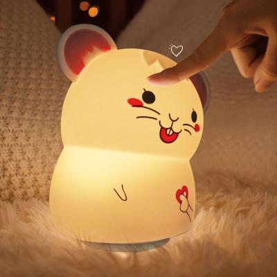 China Pat the Fading Colorful Custom Your Shape Led Night Light Silicone Animal Kids Cartoon Baby Nursery Lamp Soft Night Light for sale