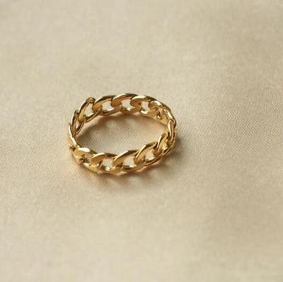 China TRENDY Custom Fashion Cheap 18k Gold Jewelry Restrictor Link Chain Rings Stainless Steel Jewelry Rings for sale