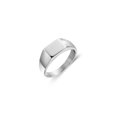 China Minimalism Ring Personality Fashion Ring 7mm Width Stainless Steel Jewelry TRENDY Silver Rings for sale