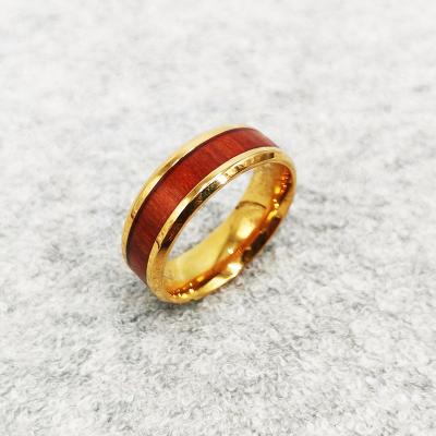 China FASHIONABLE Wholesale Hot Selling Rings Stainless Steel Grain Ring Jewelry Titanium Steel Wood for sale