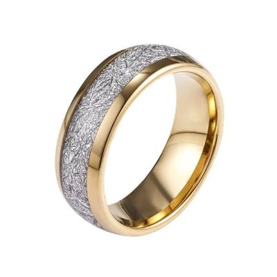 China FASHIONABLE Amazon Hot Sale 8mm Wire Tungsten Steel Rings Gold Personality Tungsten Silver Ring for sale