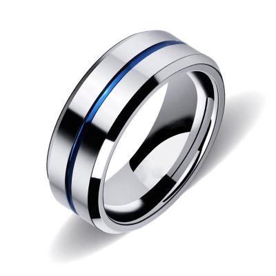 China FASHIONABLE Hot Selling Personalized Tungsten Rings Jewelry Tungsten Steel Blue Rings for sale