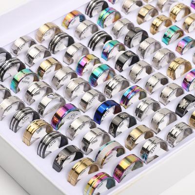 China Wholesale Super Cheap Hiphop Rings 100 $20 Fashion Men Women Mixed To Batch Stainless Steel Rings for sale