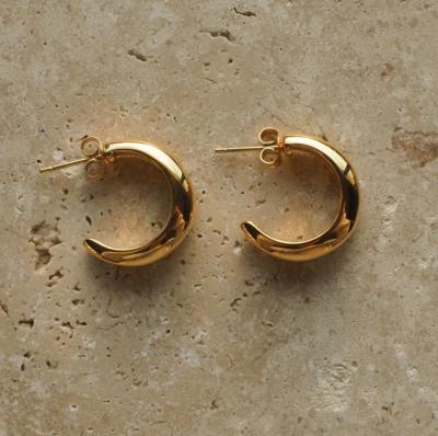 China Central Institute of Statistics fashion temperament stainless steel jewelry earrings gold romantic jewelry C shape earrings geometric earrings for sale