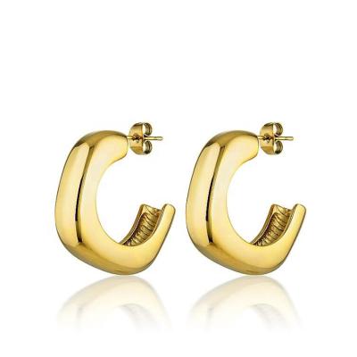 China CLASSIC Custom Cadenas Jewelry 18k Gold Plating Earrings Shape Circle Cheap Square Earrings for sale