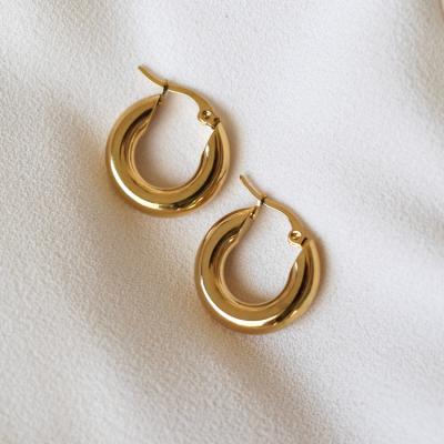 China TRENDARY fashion gold earrings jewelry custom 18k gold plated stainless steel jewelry for ladies' earring for sale