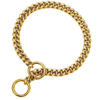 China Good Quality Personalized Gold and Silver Stainless Steel Dog Chain Dog Collar for sale