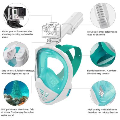 China Use Snorkeling Gear Directly For Adults Mask Full Face Snorkel Foldable Diving Mask for sale