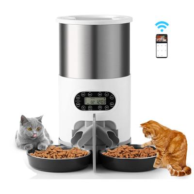 China Tuya Automatic Wifi Automatic 2 In 1 Two Way Cat Dog Smart Automatic Pet Driver Double Cat Pet Food Smart Wifi Splitter Two Way for sale