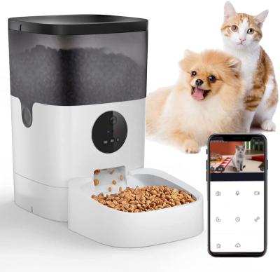 China Automatic Remote Control Smart Pet Food Timer Feeder Dog and Cat Bowl Microchip Smart Video 4L 6L with Wifi Camera for Dog Cats for sale