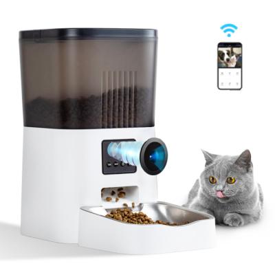 China Automatic Pet Cat Food Feeder Dog Smart Wifi Tuya App Control Time Smart Pet Food Vending Machine Cat Dog Feeder Tuya Bowl With Camera for sale