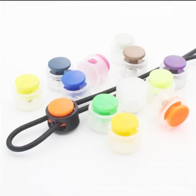 China Use it on clothes or shoes fashion rope lock elastic drawing cap two whole holes design for sale