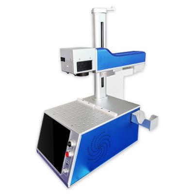 China Mini Diagonal Air Cooled Screen With Computer Type Fiber Laser Marking Machine for sale