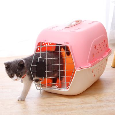 China M28665 2021 New Breathable Classic Outdoor Pet Travel Crate Colorful Pet Cage Carriers for sale