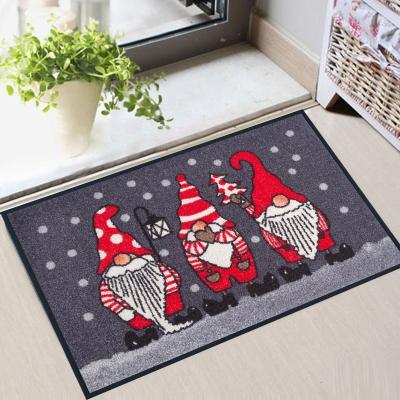 China Custom Design Washable Printed Water Absorption Waterproof Door Mat for sale