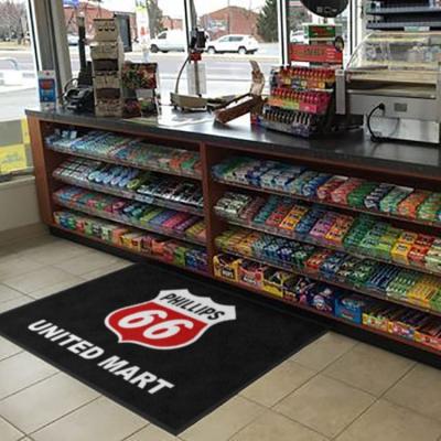 China Washable CUSTOM LOGO OIL Gas Station Logo COVER Goods Non-slip Rubber Backing Covers for sale