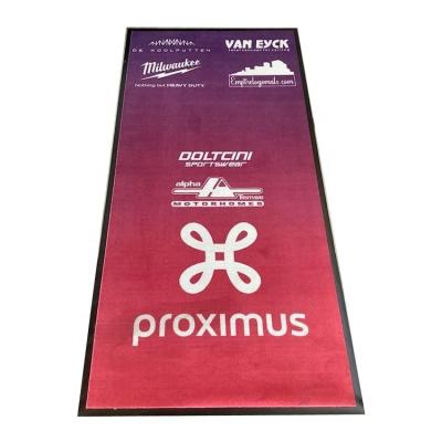 China Anti-Slip Custom Printed Rubber Pit Mat Motorcycle Garage Mats for sale