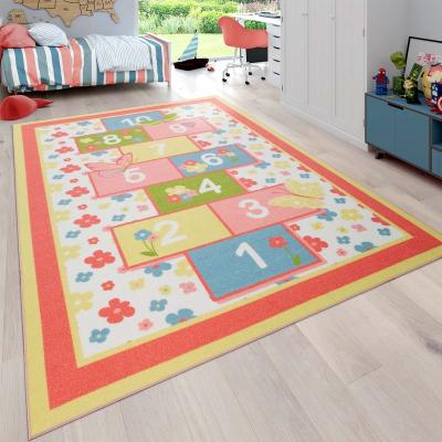 China Washable Children's Floral Kids Hopscotch Game Blanket Pattern Game Crawling Blankets for sale