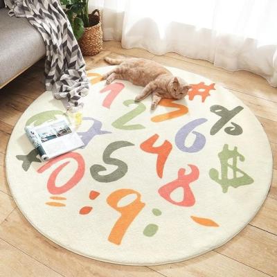 China Washable Home Decoration Design Custom Printed Round Kids Polyester Living Room Bedroom Blankets for sale