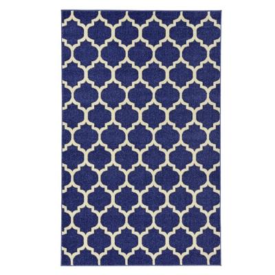 China Anti-Slip Non-Slip Latex Backing Modern Moroccan Lattice Floor Cover for sale