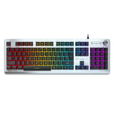 China Numpad Membrane Gaming Keyboard with Rainbow LED Backlit Metal Plate Wired Waterproof USB for Typist for sale