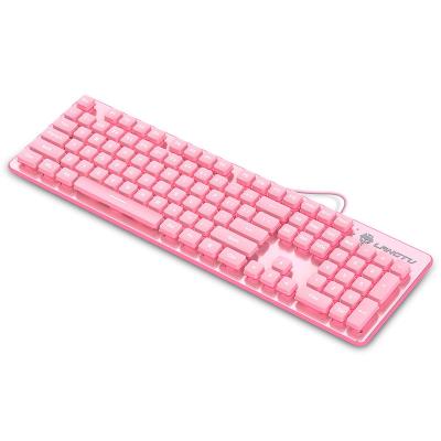 China Numeric Keypad Wired Pink USB Gaming PC Keyboard, with Metal-panel, Quiet Keyboard for PC Mac Game, Desktop Typing, Pink for sale