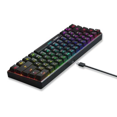 China Wireless 60% Wird RGB Backlit Mini 61 Keys Led Backlit Hot Swapable Game 60 Keypad Wireless Mechanical Keyboard for sale