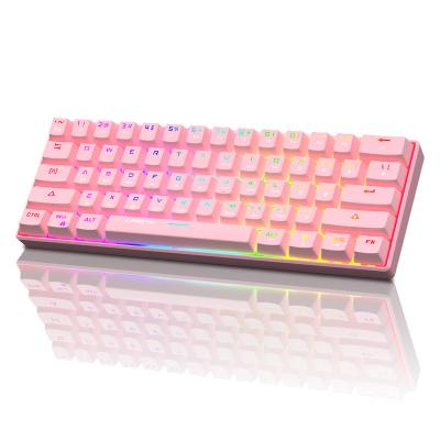 China Retro Gaming PC Keyboard and Mouse Set Mechanical Led Combos Mecanico RGB 60% Computador Teclado Game for sale