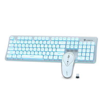 China For LANGTU Universal Laptop Slim Portable Radio Backlit Keyboard and Mouse Set White for sale