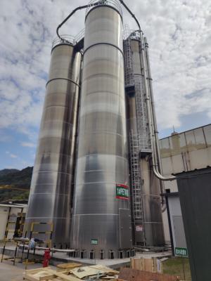 China 50m3-500m3 External Bulk Storage Silo Round Smooth Outside Bulk Material Storage Silos for sale