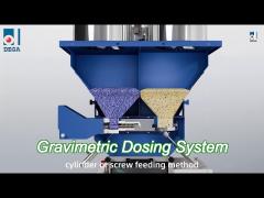 2 components gravimetric dosing 650kg/h plastic granules mixer machine gdm650-2