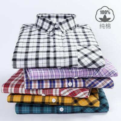 China Long sleeve business plaid plannel anti-shrink causal shirt for men for sale