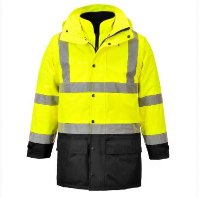 China Water Proof Road Safety Winter Traffic Yellow 3 In 1 Hi Force Jacket Police for sale