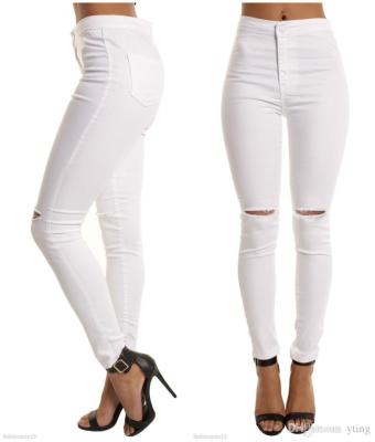 China Popular Color Fade Proof Ladies Lift Up High Waist Skinny Jeans Women Legging for sale