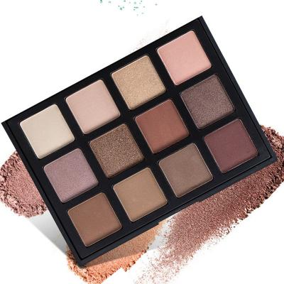 China Private Cosmetic Makeup Eyeshadow 12 Color Eyeshadow Palette OEM ODM Shimmer Matte Waterproof Cosmetics for sale