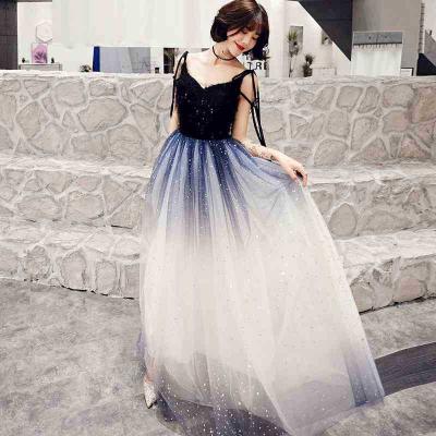 China Evening banquet dress slim dress blue sky starry summer viable fairy dreamy dress 2022 new party for sale