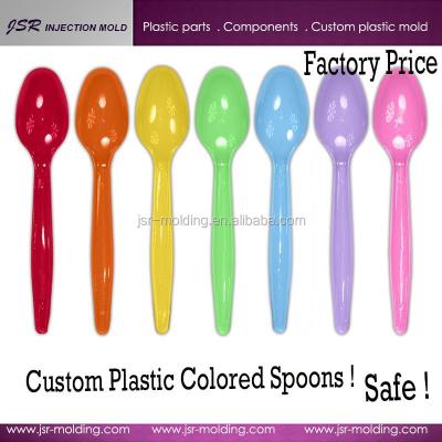 China Guangdong factory custom disposable plastic safe and cheap colorful plastic spoon for sale