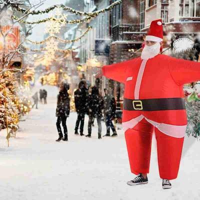 China Adult Santa Claus Inflatable Rider Suit Gift For Christmas Funny Blow Up Party Costume Xmas Cosplay 2021 for sale