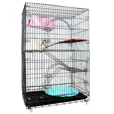 China Breathable Villa Household Three Tier Cat Cage Folding Indoor Cage for sale